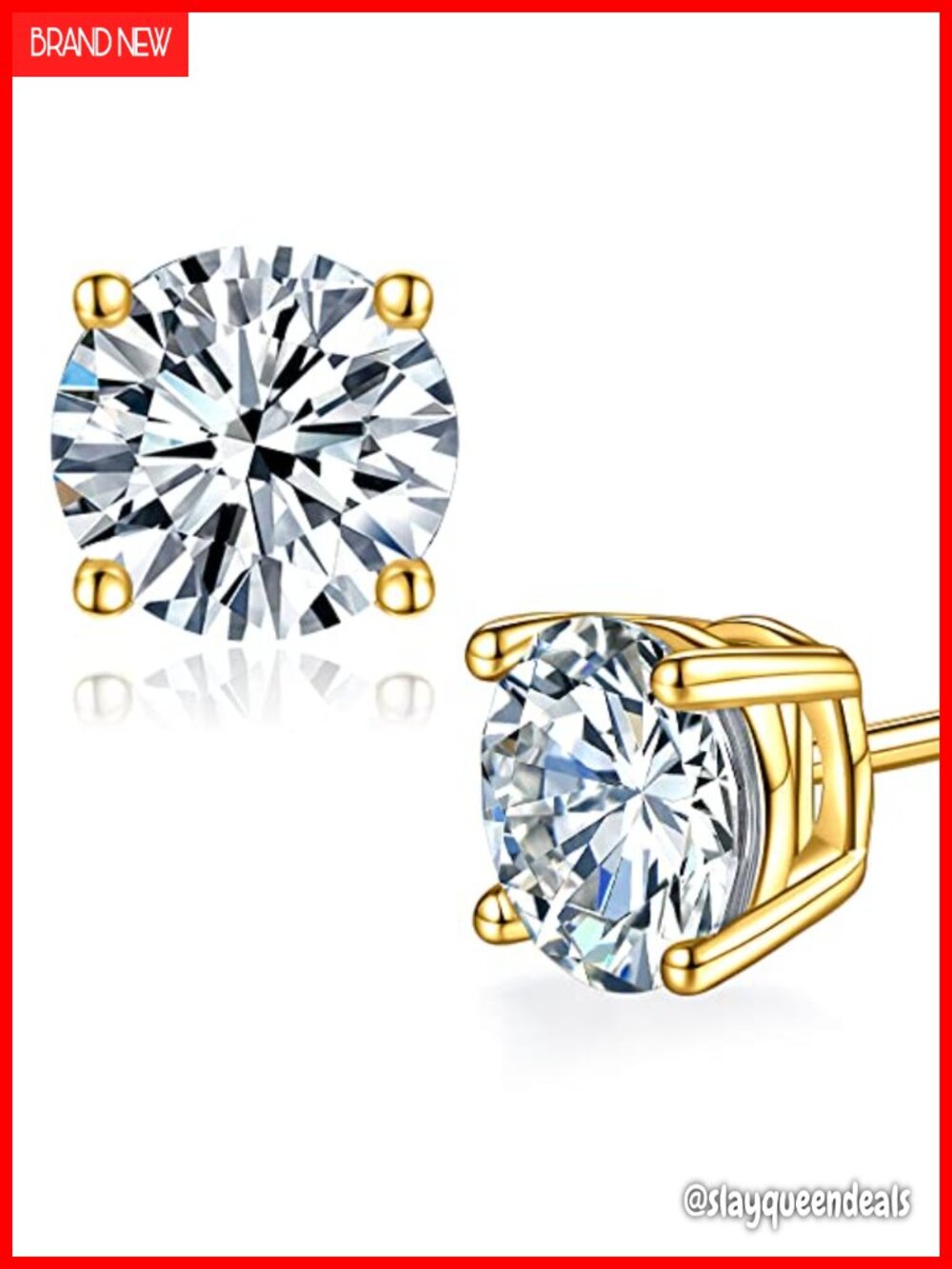 Moissanite Stud Earrings Sterling Silver 925 Engagement Gift